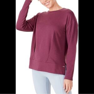 zuda Z-Knit Structured Crew Neck Pullover‎ Eggplant - Regular Large